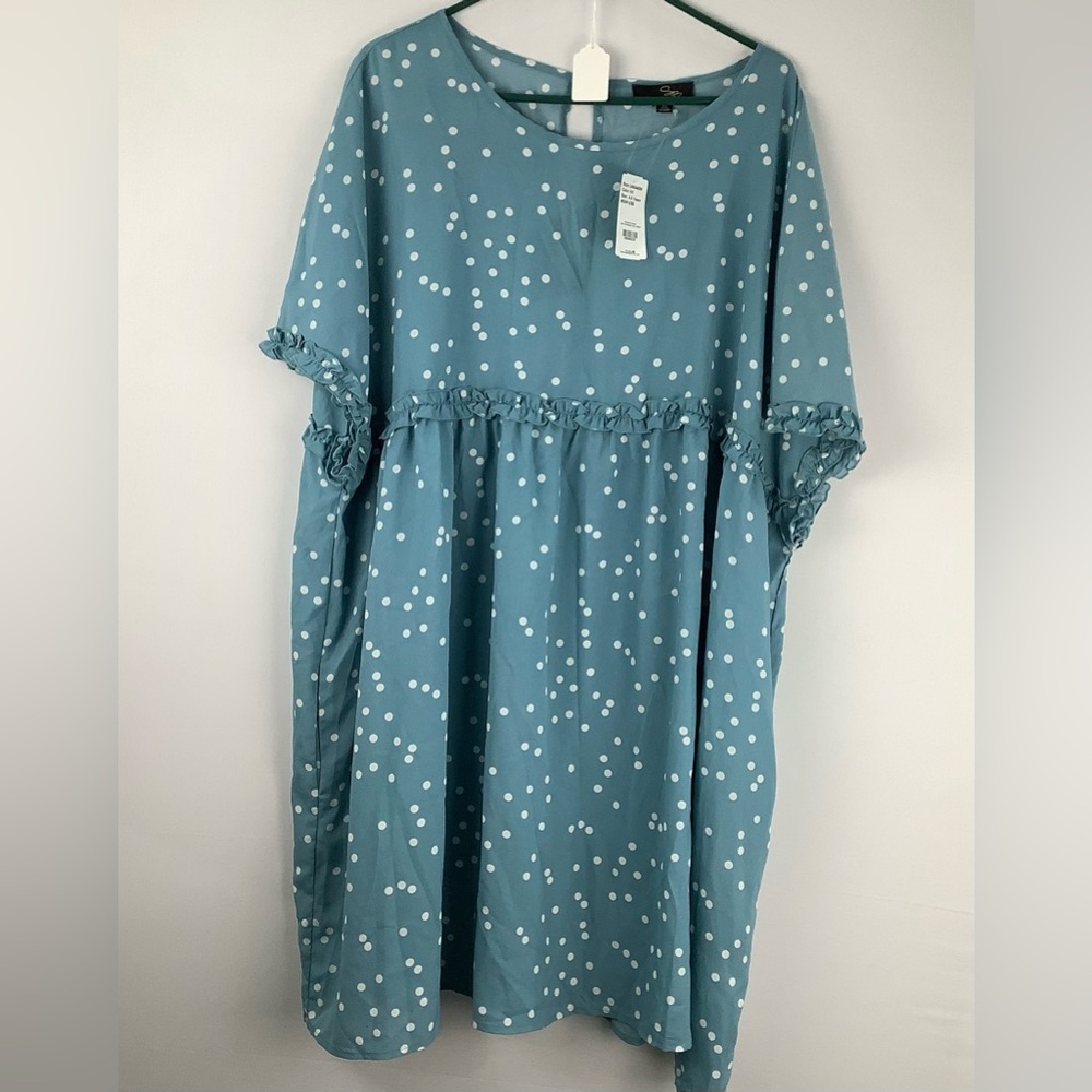 NWT Suzanne Betro Polka Dot Dress Tunic Top womens size 4X NEW
